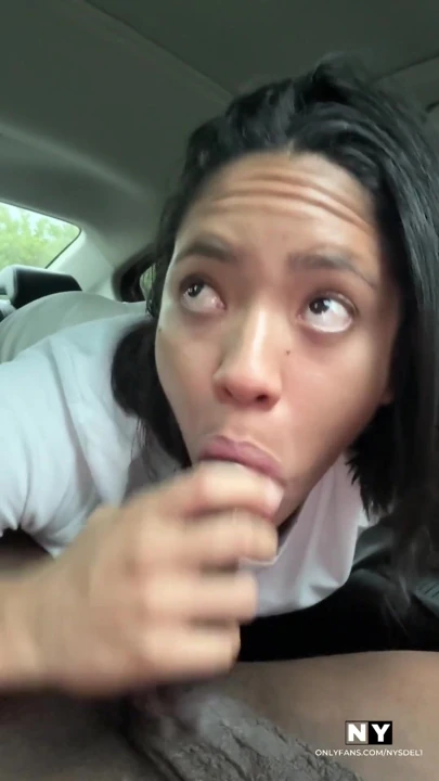A sloppy blowjob before we get off and meet my friends -amateur couple- nysdel | Clip 1