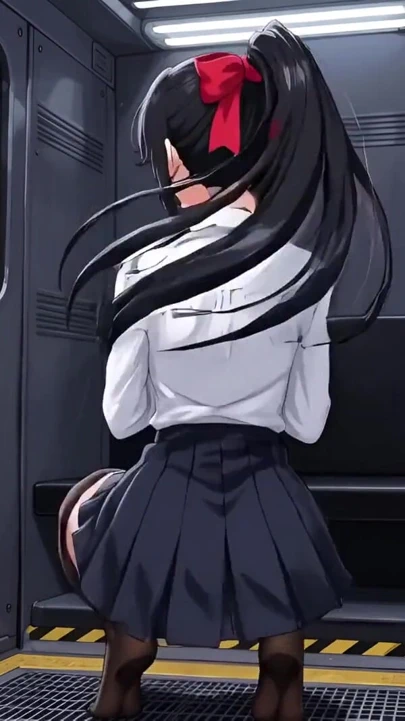 Hentai metroda salatalık ile oynuyor | Klip 1