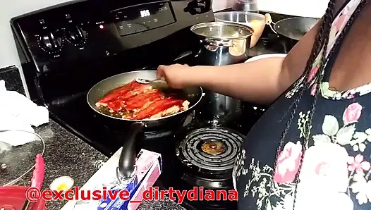 Edepsiz Diana'nın yemek pişirme fetişi var