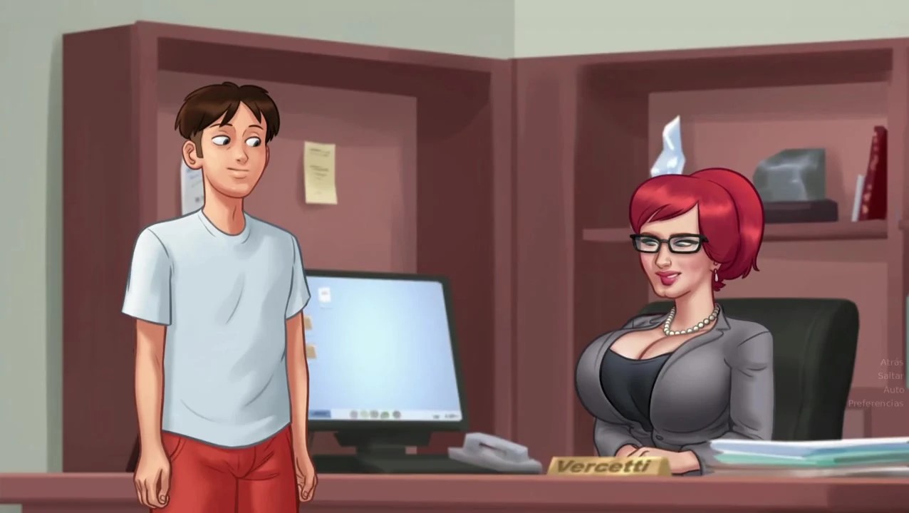 Perverted Exhibitionist Stepmom Wanted To Do It In The Office – Summertime Saga