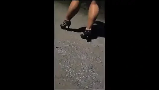 Naylon külotlu çorap çoraplı ayakla mastürbasyon