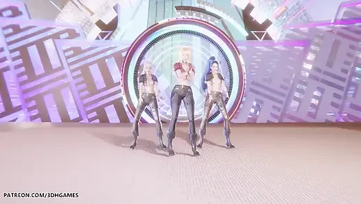 Kard - silah sesi ahri, kaisa ve evelynn seksi striptiz