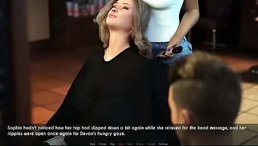 Awam Sophia saç kurutma makinesinde göğüslerini gösterdi.