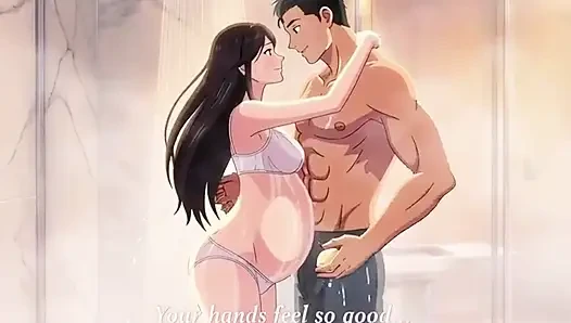Shower sex husband helping wash Ayesha's pregnant body