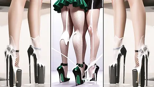 Ultra yüksek topuklu ayakkabılar dölle dolu