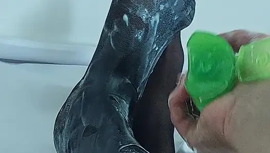 BLACK PANTYHOSE WITH LOTS OF COSMETICS