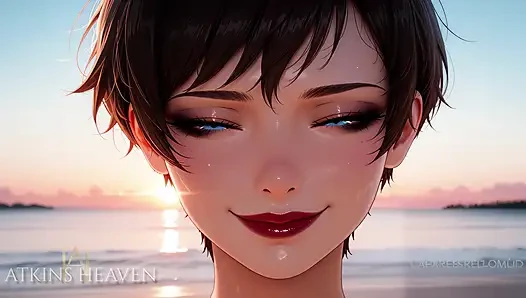 Büyük yarak emme ve plajda yüze boşalma, hadi kumda ateşli yapalım - atkins heaven