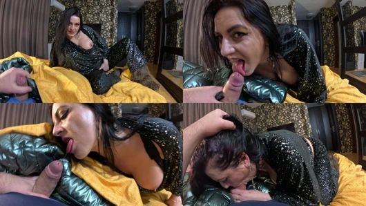 Caught Him Masturbating with My Shiny Work Downjacket - Deepthroat, Spit & Cumshot JOI