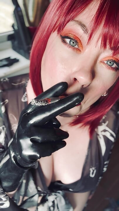 You Want To Submit To Your Smoking Goddess Tina Snua - Latex Gloves Smoker BBW Wife Hotwife