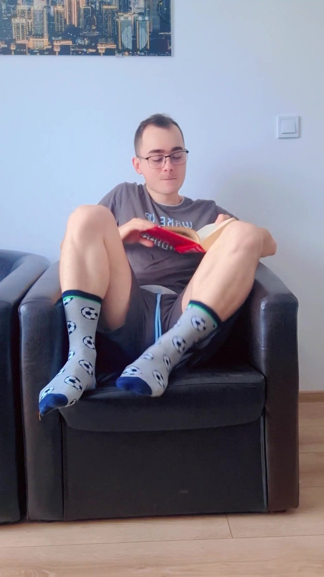 This cute boy came from college and jerks off before playing the Playstation