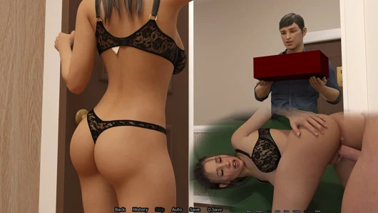 Tapılan evlilik - bölüm 5 - evelyn kurye için kapıyı iç çamaşırlı açtı