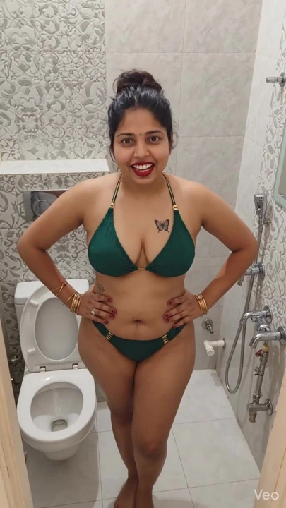 Bath time show  bhabi bikini show
