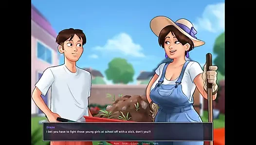 Yaz mevsimi efsanesi: bahçeden azgın genç erkek avcısı orta yaşlı seksi kadın ep.23