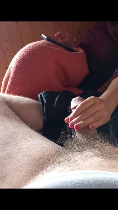 I Tease Your Cock on the Couch Until Creamy Cumshot While Watching TV - POV Handjob
