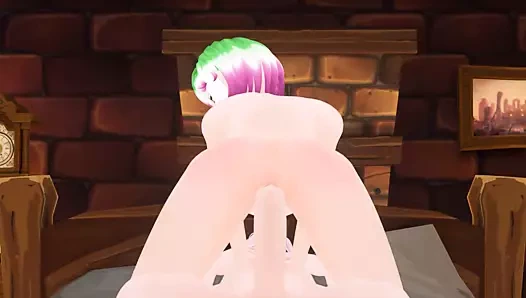 Hishi mochi sürmek büyük horoz ve alır o hepsini bir seferde