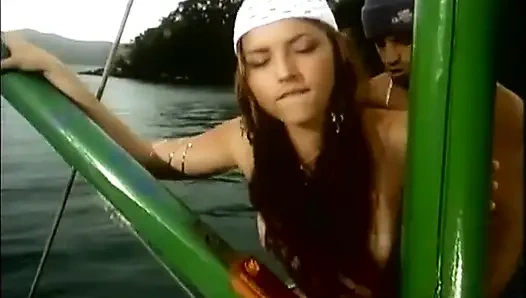 Sea Vixen yarak almak için bir yelkenlinin direğine dayanıyor