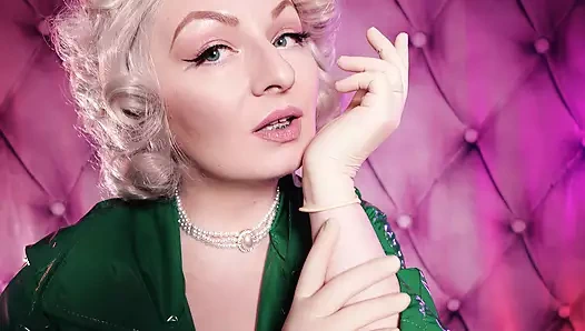 Asmr: lateks tıbbi eldivenler ve yeşil pvc ceket - seksi pin up milf glaminatrix arya grander - ücretsiz video