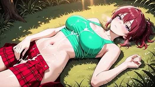 Azgın kızıl saçlı woods gırtlağına kadar kalın döl taşması