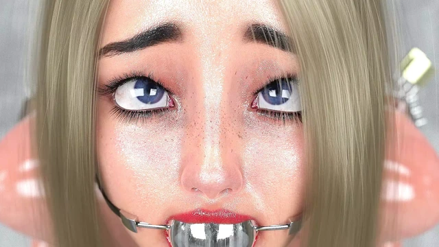Hardcore ölçülü kız esnemeler ve kelepçeli 3d metal esaret bdsm oyun