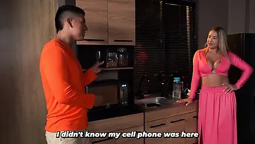 A busty blonde realizes just how big her sister's husband's cock is, so she decides to give it a try