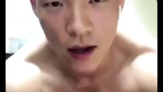 Korean Muscle Dude with hot abs jerk and cum