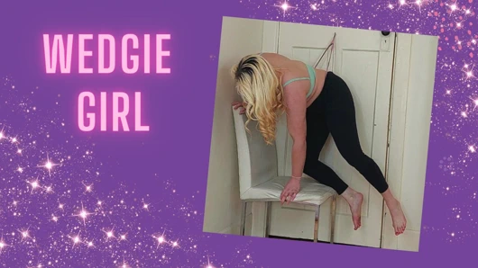 michellexm ile bir kapı tanga wedgie asılı kama