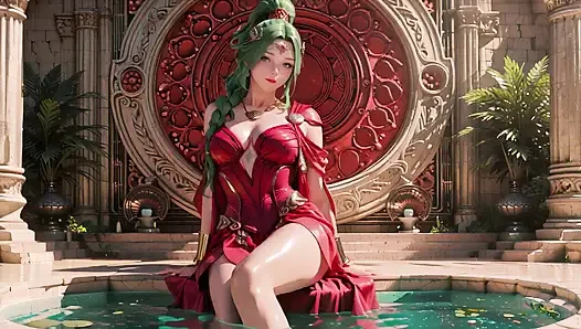 Yeşil tanrıça plajı soliloquy! Kırmızı altın zırh altında hangi bikini saklanır?