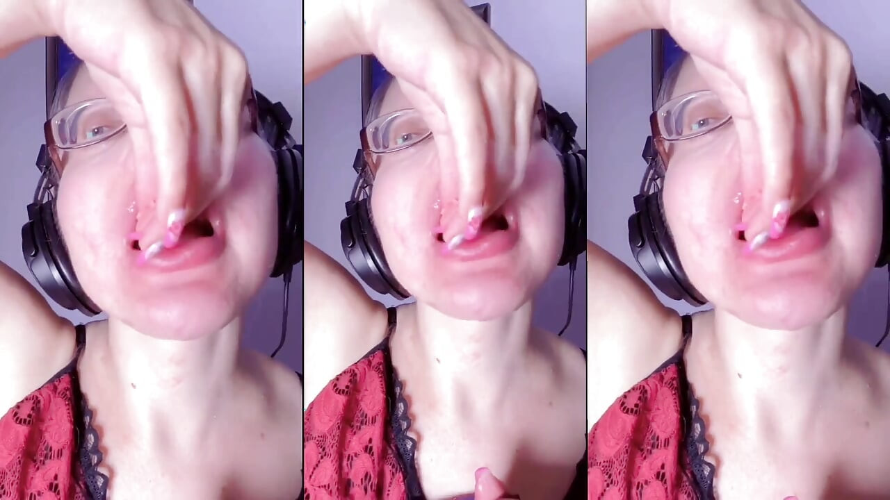 Asmr diş şekeri yeme - asmr, göz gözlüğü, gianess, ruj, büyük dudaklar, mough, yemek, yüz fetişi, uzun tırnaklar