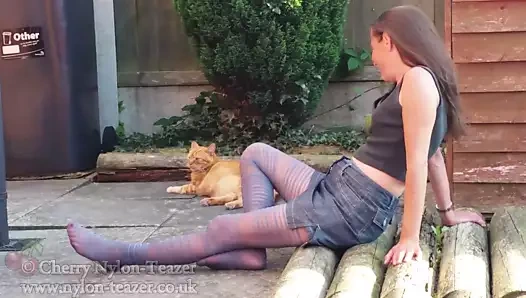 Orobluusa tarafından okyanus mavisi naylon çorap (cristyn)