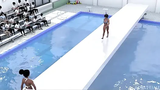 Hentai seks koleji 2. yarıyıl bölüm 2 - büyük memeli hentai hatunlar yarışmalarından sonra makaslıyor