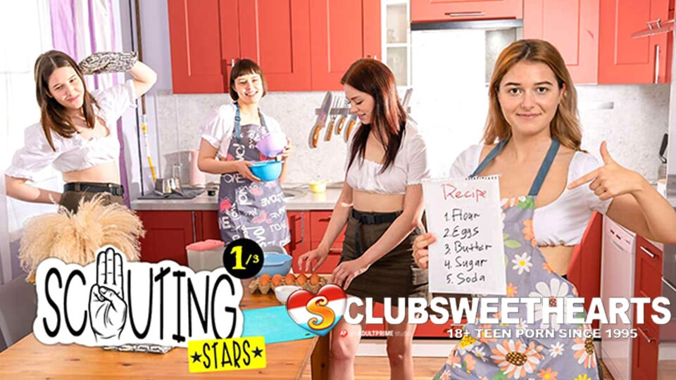 Clubsweethearts - izciler kurabiye pişiriyor ve amcık yiyor