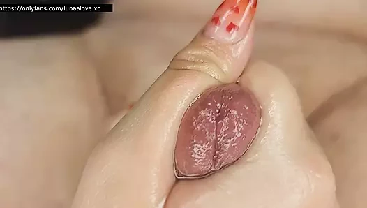 Extreme Close Up Handjob - Watch This Cock Shower The Camera In Cum! Slow and sensual handjob