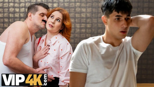 VIP4K. I couldn't resist to give my tight pussy to the Mr. Moustache!