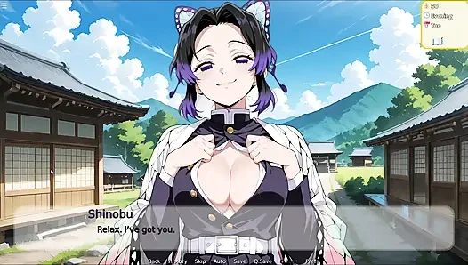 Hentai hustle - şeytan avcısı shinobu'nun pembe amını sikiyor