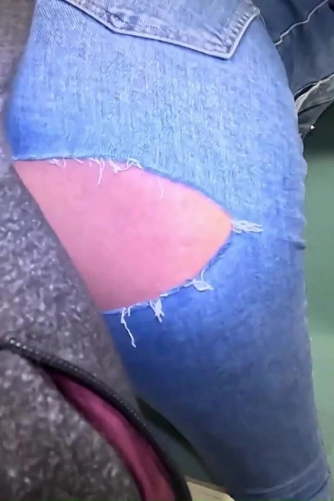 Hardcore Tease & Double Cum on My Ripped Jeans and Open Denim Jacket