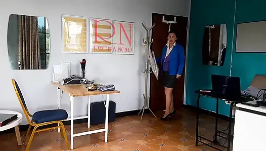 Nudist secretary. Nude employee in the office. Nude secretary is not shy about her boss. Nude office.  1 194