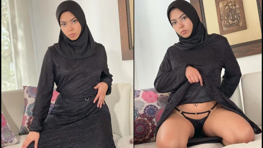 Müslüman tesettürlü genç kız porno izlerken yakalandı götten sikiliyor