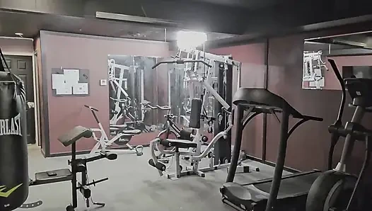 Minyon profesör büyük zenci vücut egzersizi