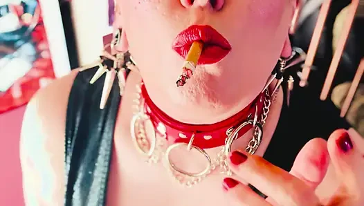 A Smoking Mistress, Tina Snua, Smoking 2 Cigarettes Tip To Tail - Drifting  OMI OME snap Inhales