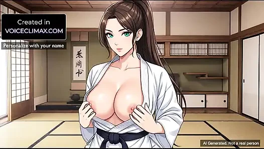 Karate Teacher Flashes Big Tits & Starts ASMR JOI Session in Empty Dojo at Trial Karate Class - Hentai F4M Anime