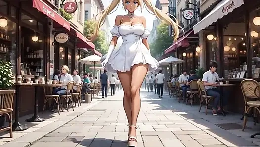 Rumi ile yürüyüş - amcığıyla oynuyor