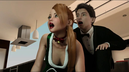 Dekorasyon yaparken Ashley'i azdırıyor, anne odaya giriyor - noel partisi