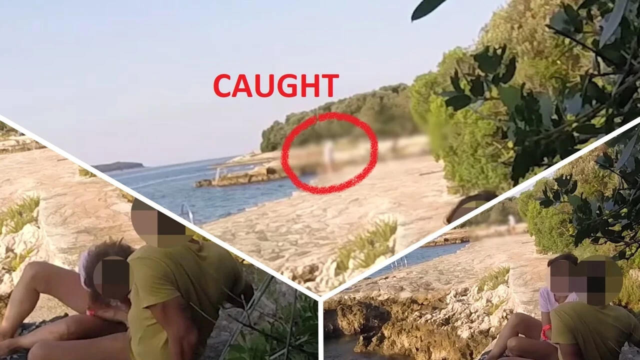 Teen teacher sucks my cock in a public beach in Croatia in front of everyone - it's very risky with people near- MissCreamy
