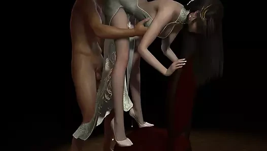 3 boyutlu sevimli sıska Asyalı sürtük çok sert sikiliyor