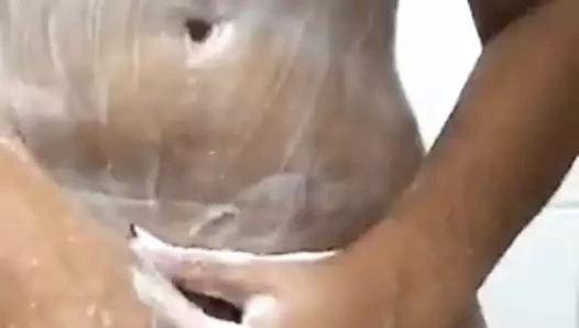 Dik siyah kız filmler kendini içinde the duş