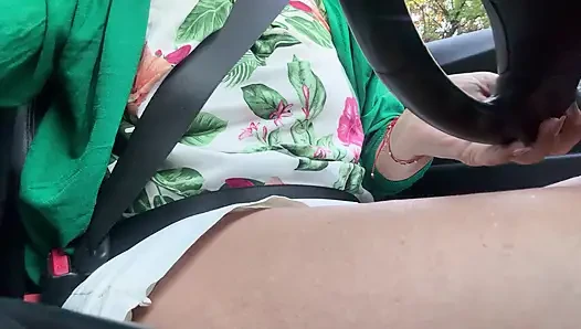 Horny hot mature milf on her way to the office rubs her juicy pussy with her hand between her sexy legs