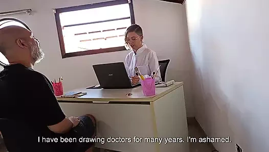 Ürologa gitti çünkü artık zevk hissetmiyor ve kadın gelene kadar takma ona soktu.