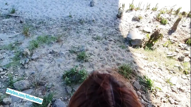 Public Blowjob on Beach Mouth Creampie