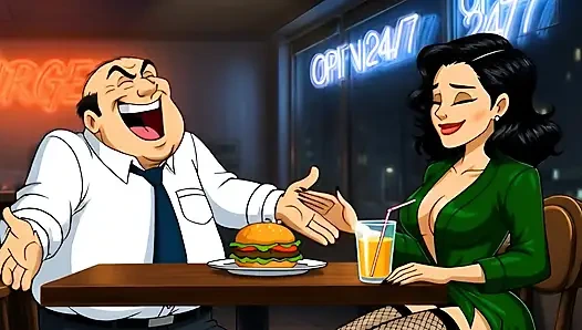 Sürtük Evli Kadın Edepsiz Umumi Tuvalette Sikiliyor. Karikatür