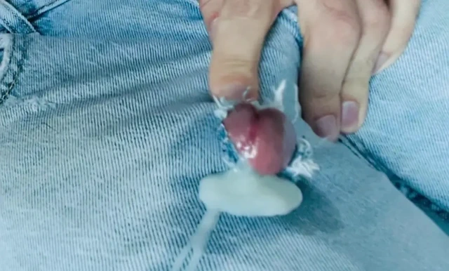 Cum with Levi's jeans